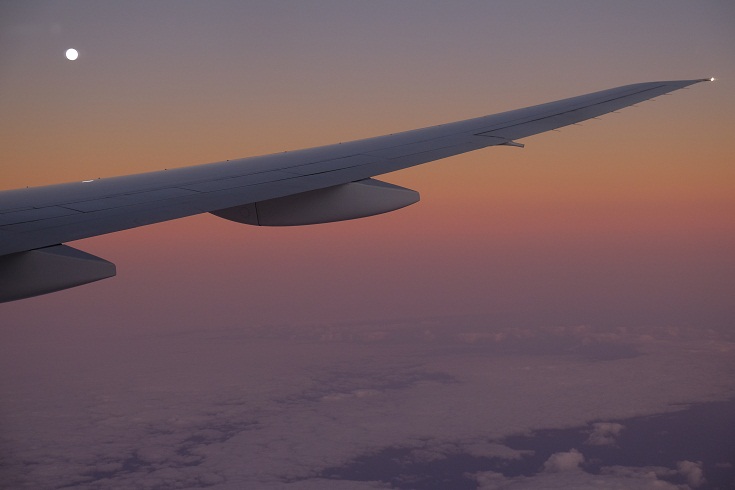 sunset from United plane