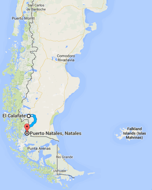 El Calafate to Puerto Natales Map zoomed out.gif