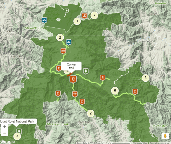 Corker Trail internet map