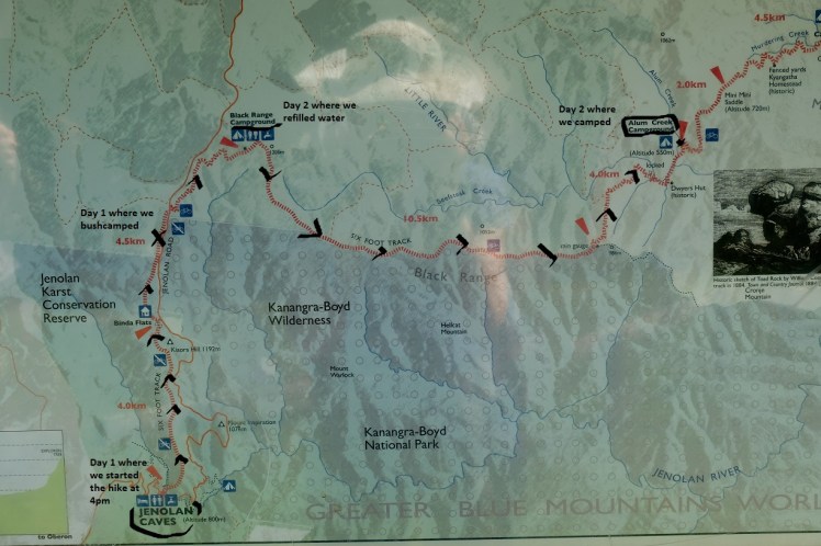 Six Foot Track Map Day 1 and 2